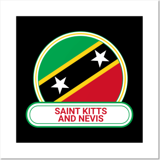 Saint Kitts and Nevis Country Badge - Saint Kitts and Nevis Flag Posters and Art